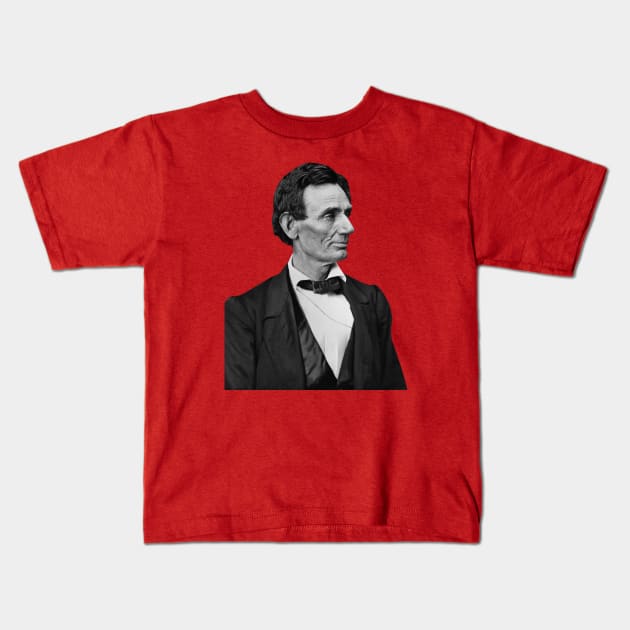 Abraham Lincoln Portrait Kids T-Shirt by warishellstore